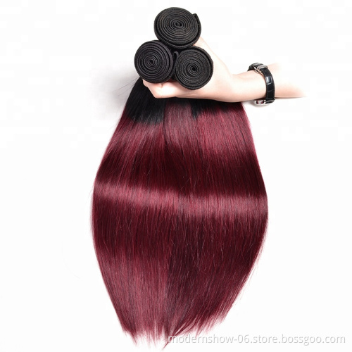 Modern Show Ombre Hair Extensions Wholesale Very Cheap  Brazilian Virgin Human Hair 1B/99J Straight Hair Extensions